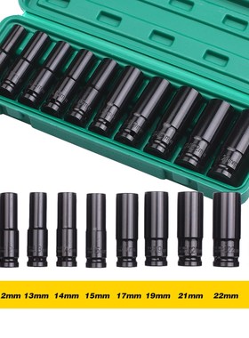 socket wrench 1/2Inch Drive 6 Point Impact Socket Set 10 Pi