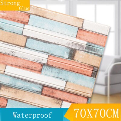 70*70 Vintage 3D Brick Stripes Wall Panel ers Waterproof Foa