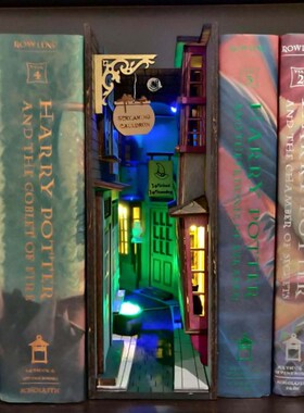 Vintage Book Nook Bookshelf Medieval Insert Kits Ornament