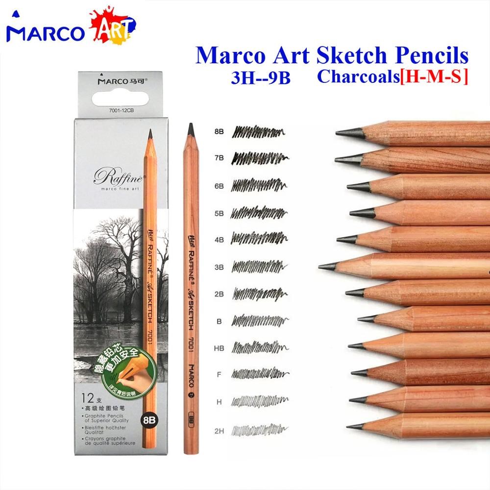 Marco Raffine Sketch Drawing Pencils Set 9B 8B 7B 6B 5B 4B