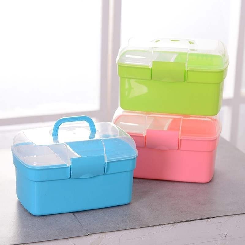 Hand-held portable receive a transparent plaic box with a