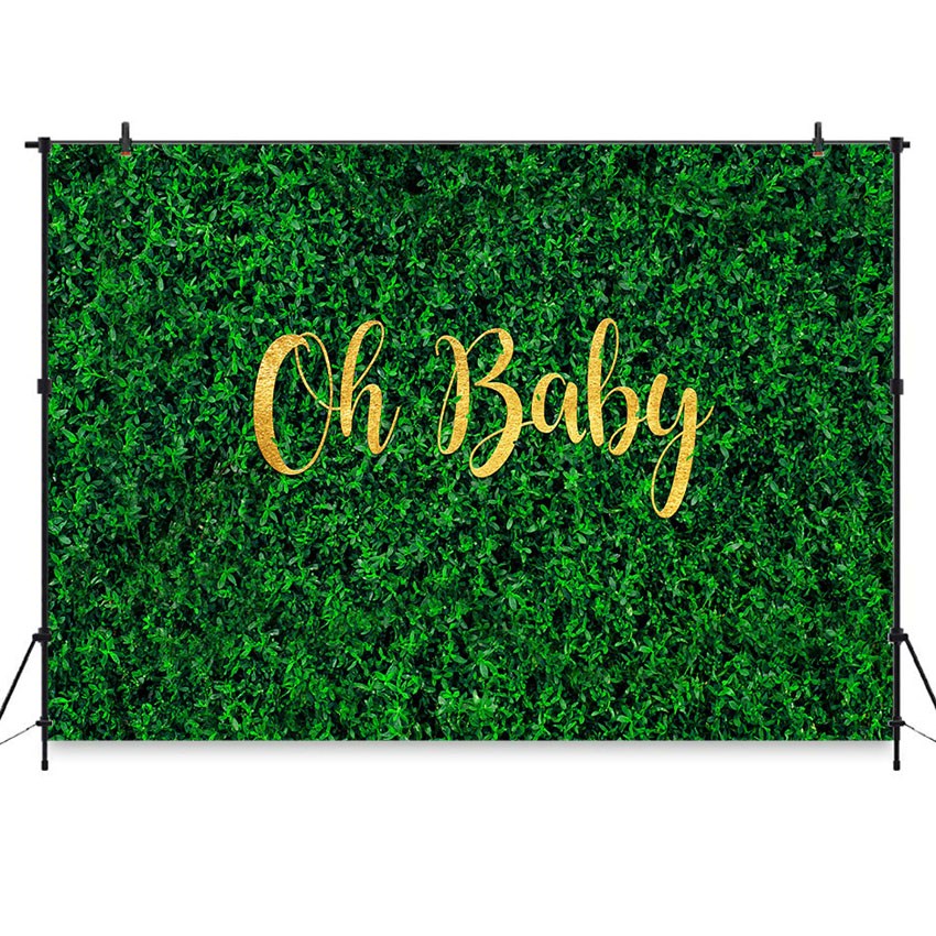 Green Grass Wall Backdrop Oh Baby Birthday Party Baby Showe