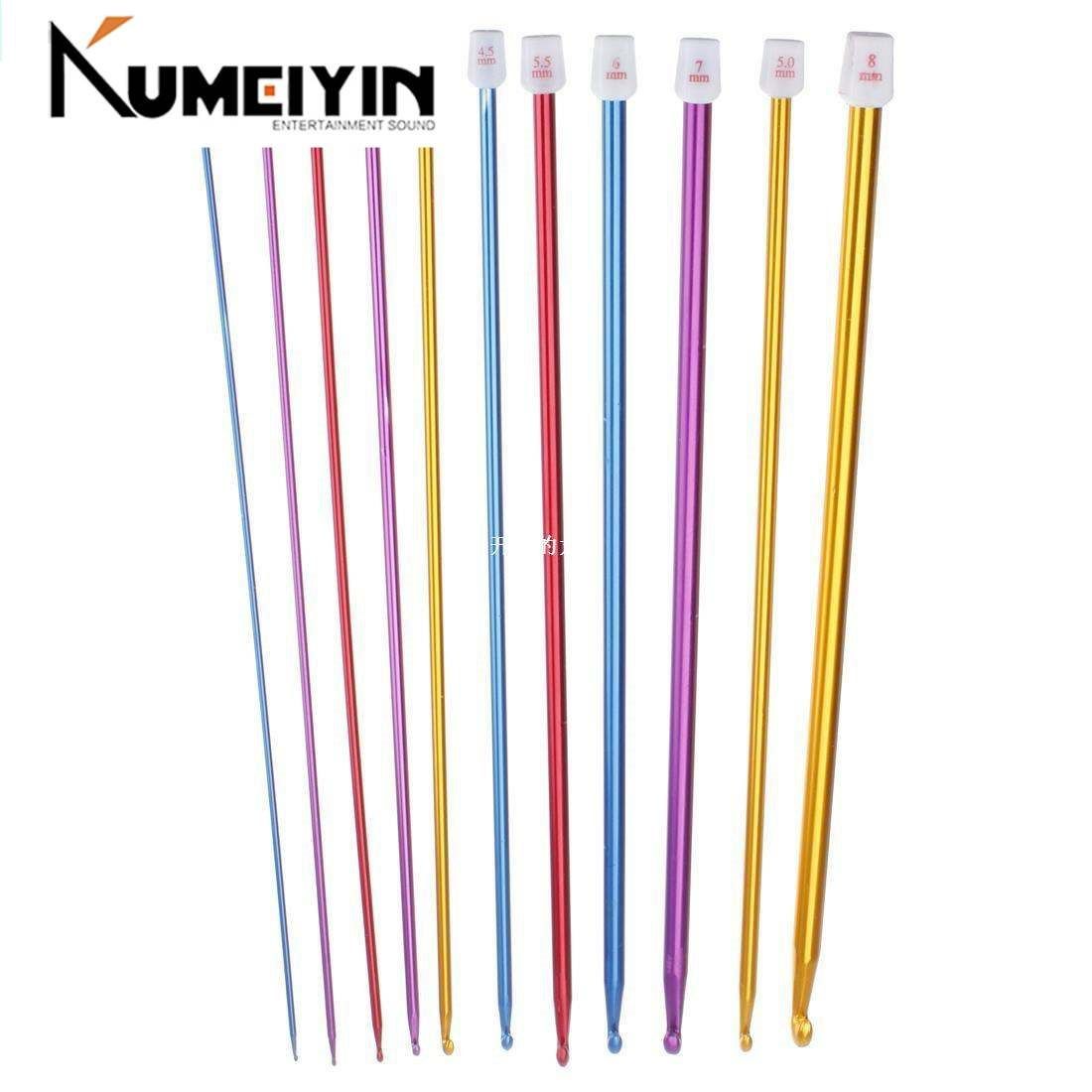 11Pcs 2mm-8mm Aluminum Sewing Needles 10.6'' Multicolour Alu