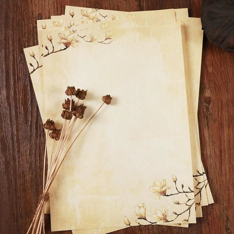 Ancient writing paper notes romantic love letter color