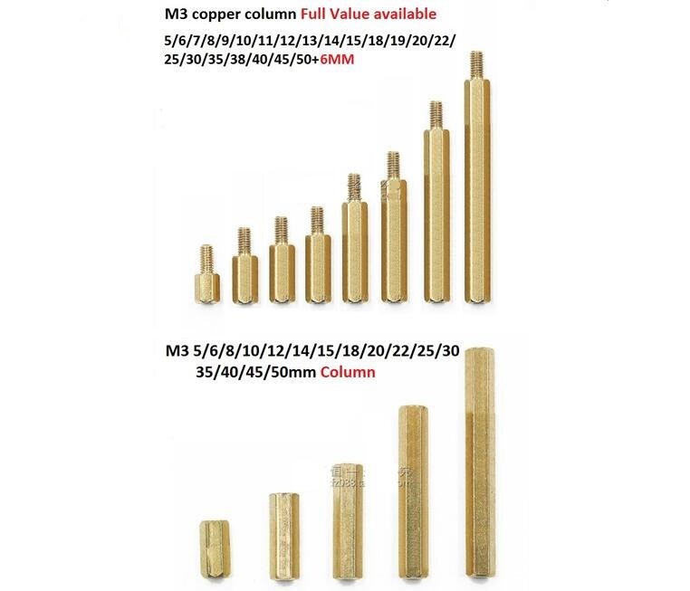 Nut screw Hexagonal copper column M3 5/6/7/8/9/10/11/12/13/1