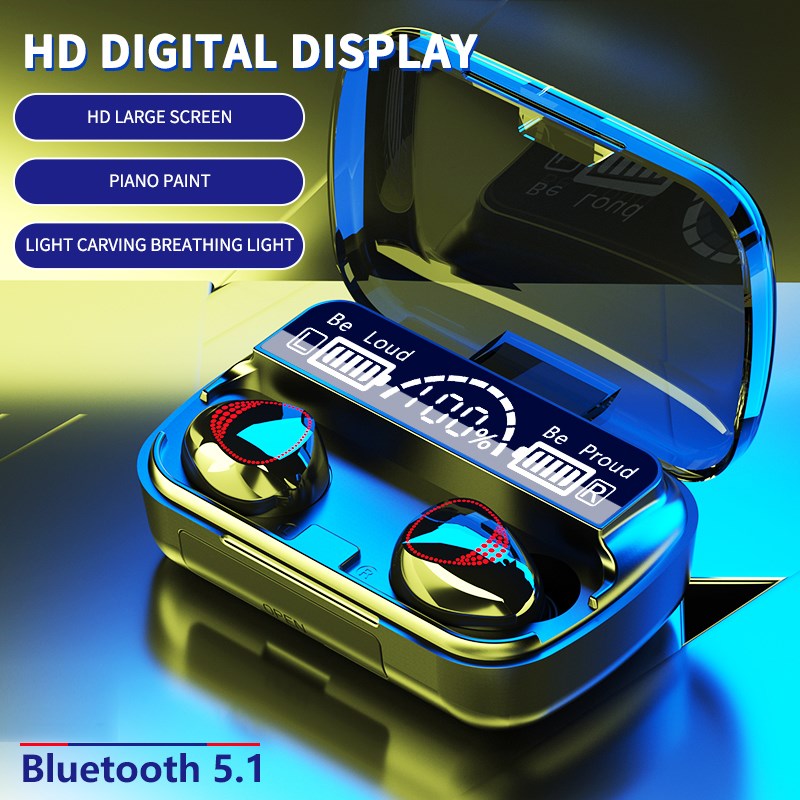 M10A TWS Bluetooth 5.1 Earphones Charging Box Wireless Head