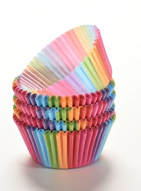 New Cute 100Pcs Cartoon Greaseproof Round Cupcake Paper Cake