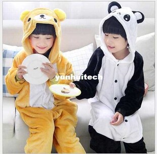 Children Kids Flannel Onesies Pijamas Cartoon Animal Bear Pa