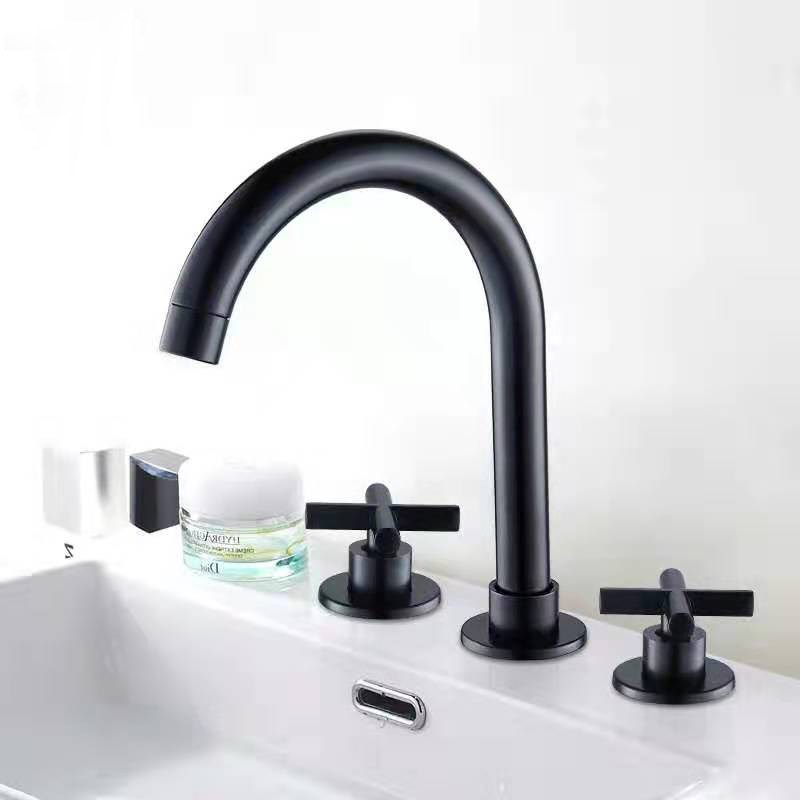 Black Basin Faucets Brass Polished Chrome Deck Mounted Bath
