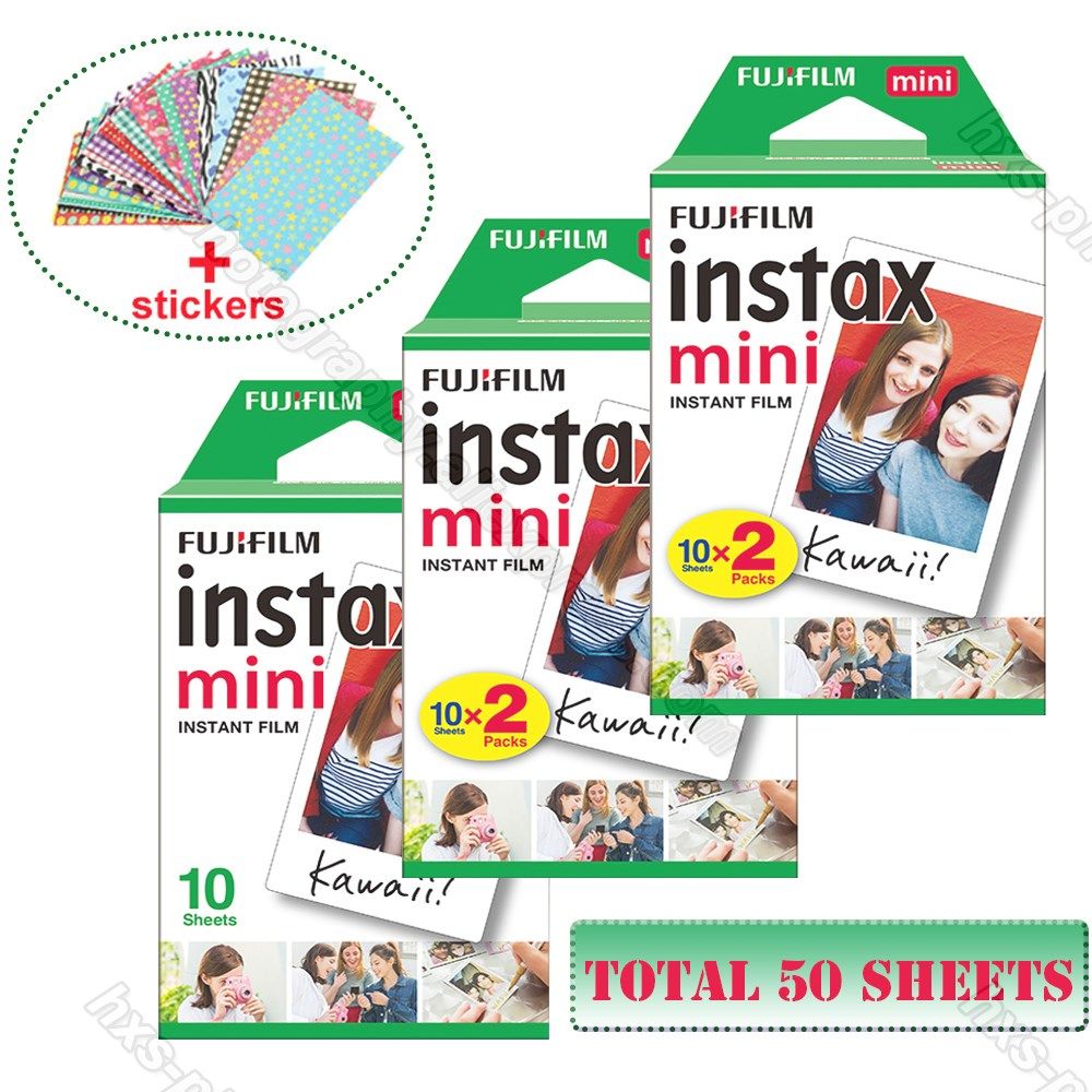 Original Fuji Fujifilm Instax Mini 9 Film White 50 Sheets F