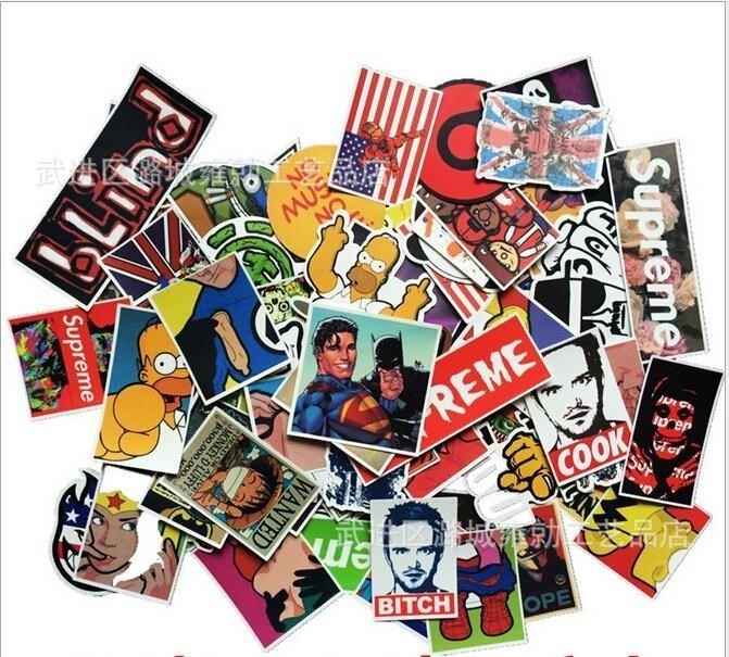 50pcs/set sticker for snowboard skateboard laptop luggage ca