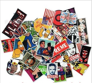 50pcs/set sticker for snowboard skateboard laptop luggage ca