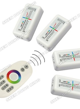 1pcs Remote+4x RGB Controller, 2.4G 4-Zone Wireless RF RGB C