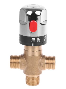 Solid Brass G1/2 Male 3 Way Thermostatic Mixing Valve Showe