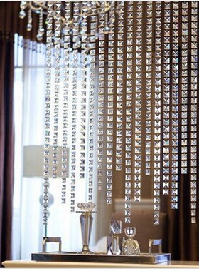 20meters crystal glass square beads chain door/window curtai