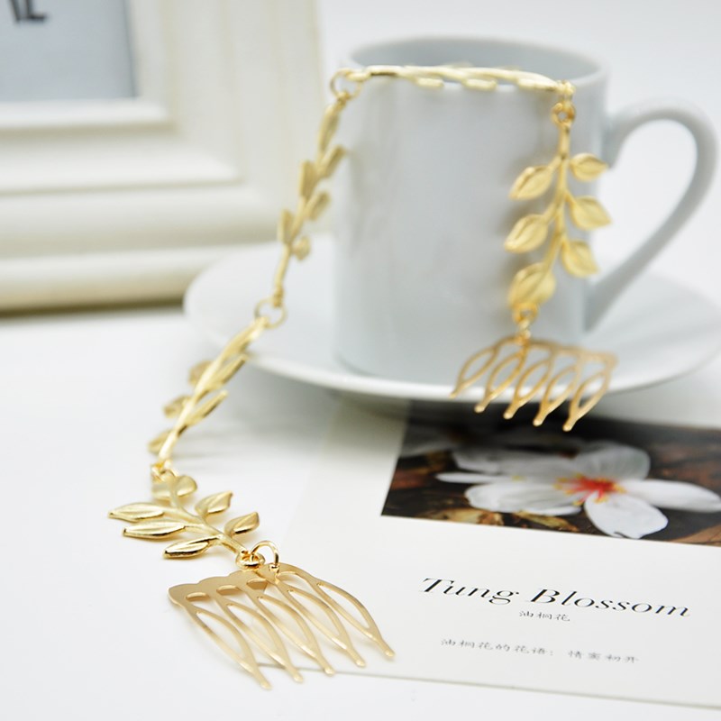 Wholesale New Fashion Gold Leaves Charming Hair Combs Hair J