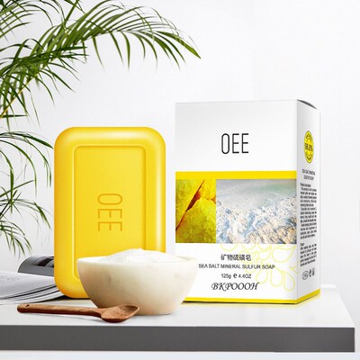 Mineral sulfur plant soap Remove mites Hair Face Body硫磺皂