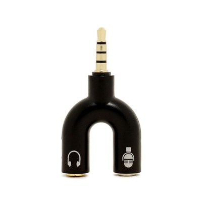 Adaptor Splitter 3.5mm Stereo Audio Plug Headphone 2 Way U