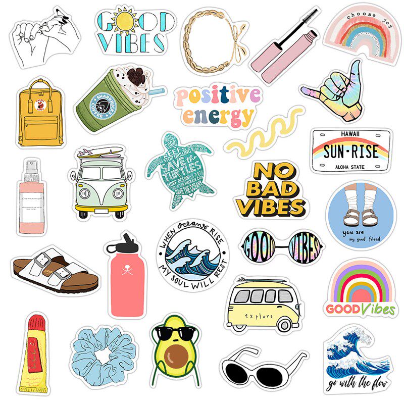 35 Sheets VSCO Sticker Small Fresh Personality Sticker Trunk