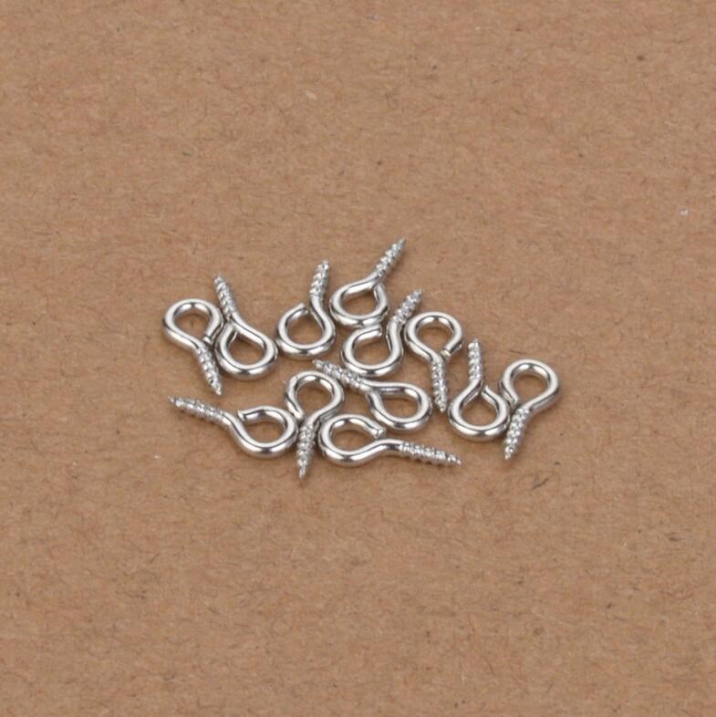 200pcs Mini Eye Pins Eyepins Hooks Eyelets Screw Silver Gold