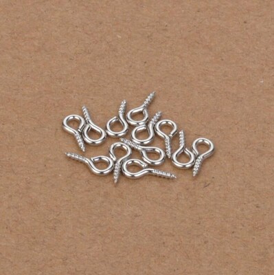 200pcs Mini Eye Pins Eyepins Hooks Eyelets Screw Silver Gold