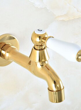 Polished Gold Brass Outdoor Faucet Garden Water Tap / Mop P