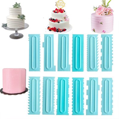 PP Jagged Edge Cake Scraper Plain Smooth Cream Spatulas Fond