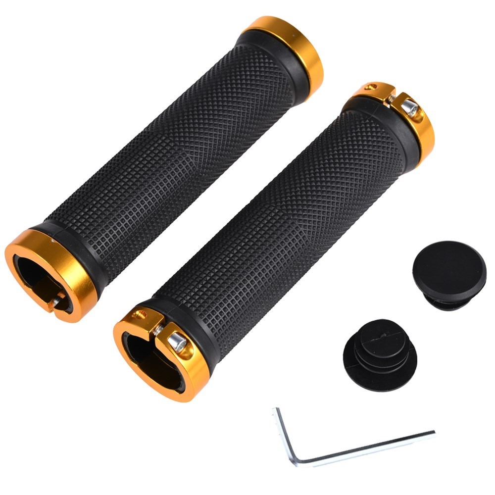 1 Pair MTB Bicycle Grips Bilateral Lock Bike Handle Bar Grip