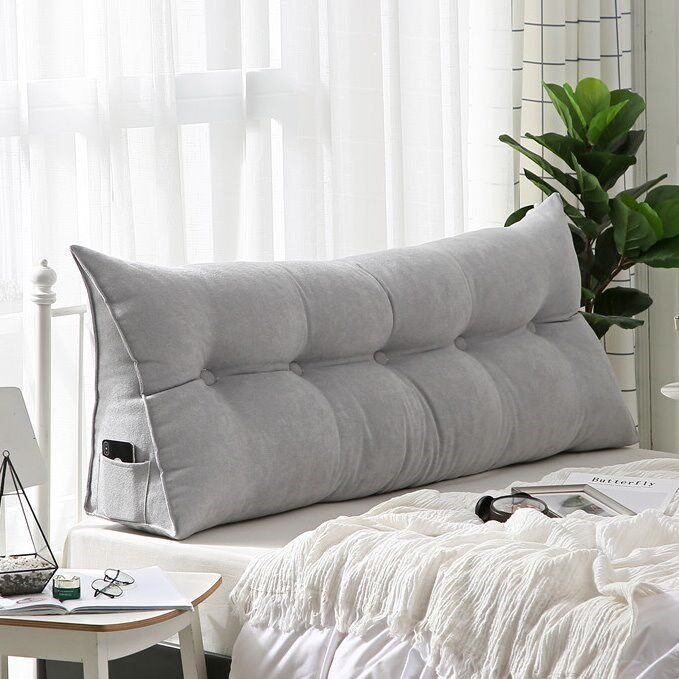 Contracted pure color triangle big back cushion soft bed