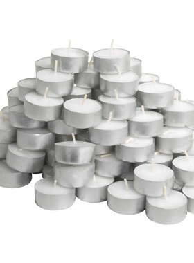50 Pack Tea Light Candles White Unscented Burns 4 Hours