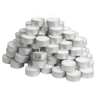 50 Pack Tea Light Candles White Unscented Burns 4 Hours