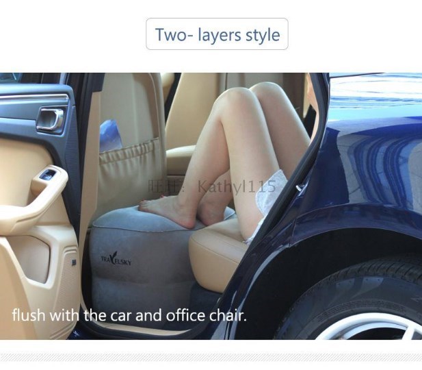 Inflatable Pillow Flocking Leg Resting Travel Foot Rest Pill