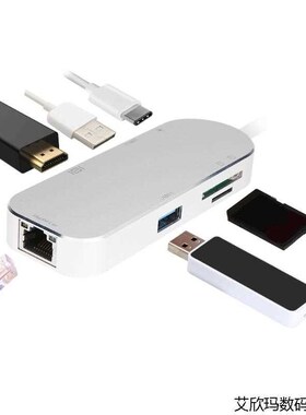 7 in 1 USB 3.1 Type-C to Gigabit Ethernet RJ45 Port + 4K HDM