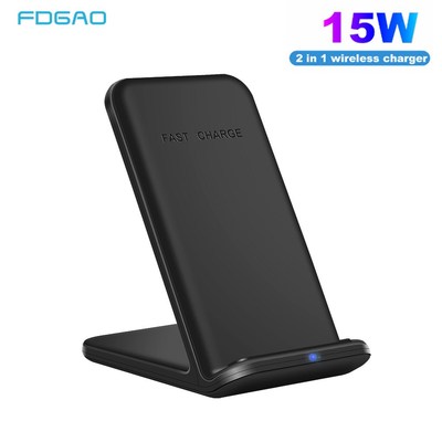 FDGAO 30W Qi Wireless Charger Stand 2 IN 1 QC 3.0 Fast Char