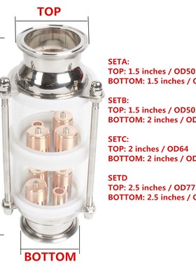 SS304 bubble plates Distillation Column with 2 section for d