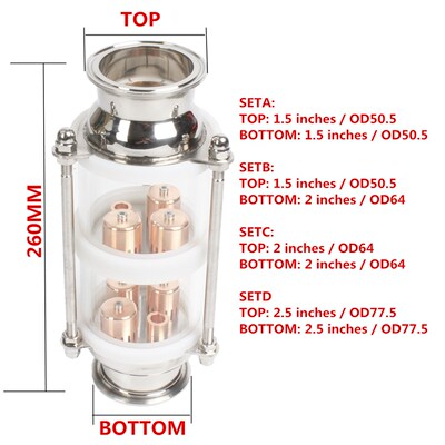 SS304 bubble plates Distillation Column with 2 section for d