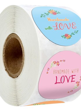 4 Designs Floral Handmade With Love Sticker Paper Seal Labe
