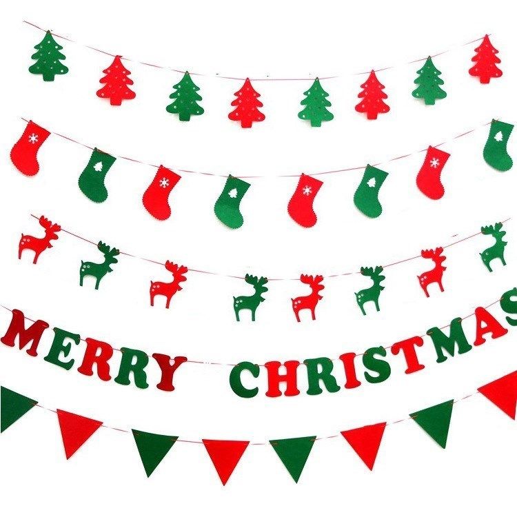 christmas supplies, flag, home party, pendant, letters, bunt