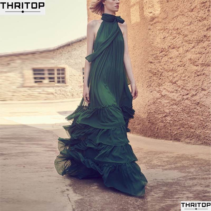 sleeveless halter long Beach dress gown for women ladies女裙