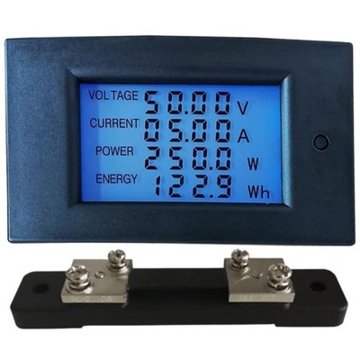 DC 7.5-100V Power Energy Meter Voltmeter Ammeter Wattmeter E