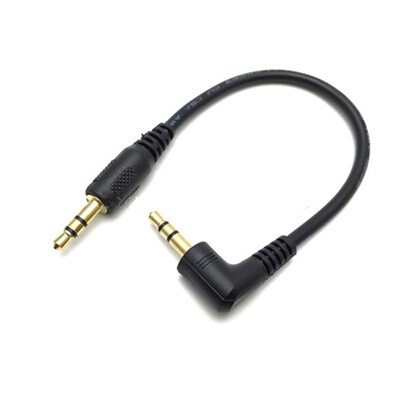 15cm 3.5mm L shape 90 Degree Male to Male Earphone Extensio