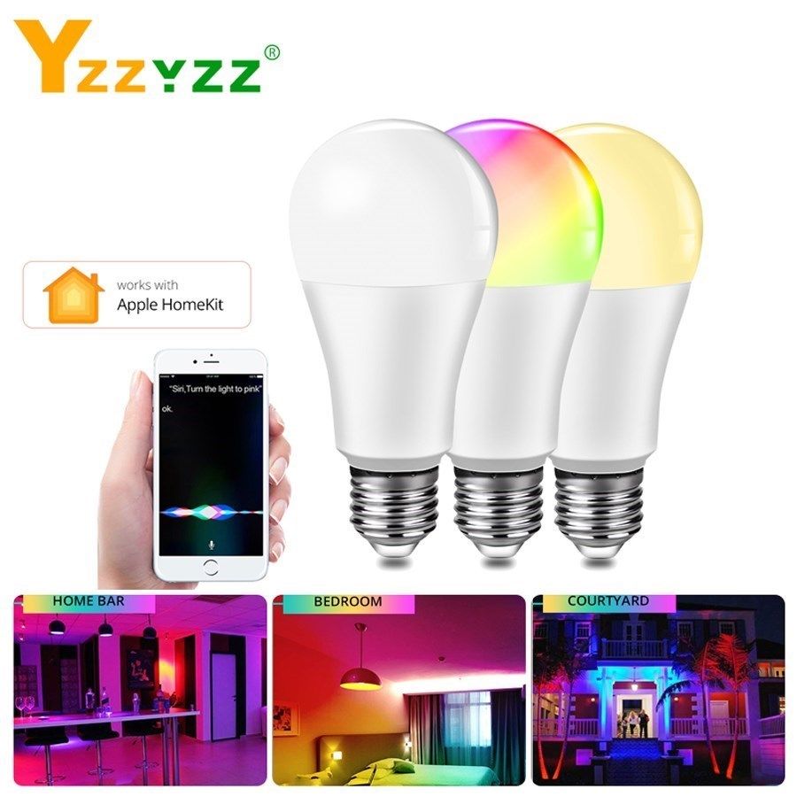Smart Bulb LED Lamp Work for Apple Homekit App 2.4G WiFi Sir