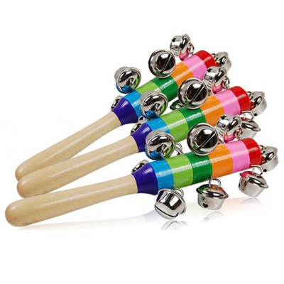 18cm 1pc Baby Rattles Mobiles Colorful Wooden Kids Baby Rain