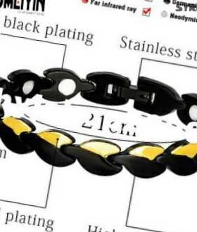 -Black Bracelet Men Hand Chain Energy Health Germ-