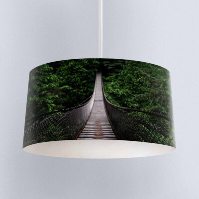 Else Green Trees Jungle in Wood Bridge Digital Printed Fabri