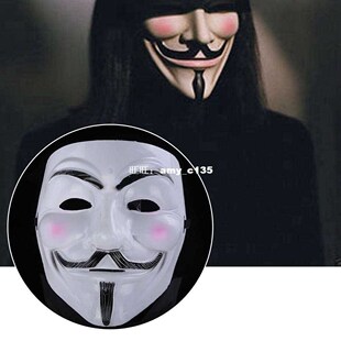 V Vendetta Costume Mask Guy Fawkes Anonymous Halloween Cospl