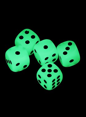 5 PCs Hot sale 14mm 6 Sided Noctilucent Dice Cubes Night Lig