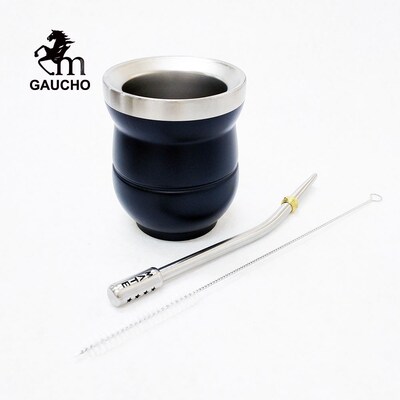 1 Set/Lot Yerba Mate Calabash Gourds Stainless 150 ML Delic