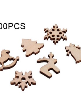 100Pcs Christmas cartoon snowflake wood chip DIY handmade Mi