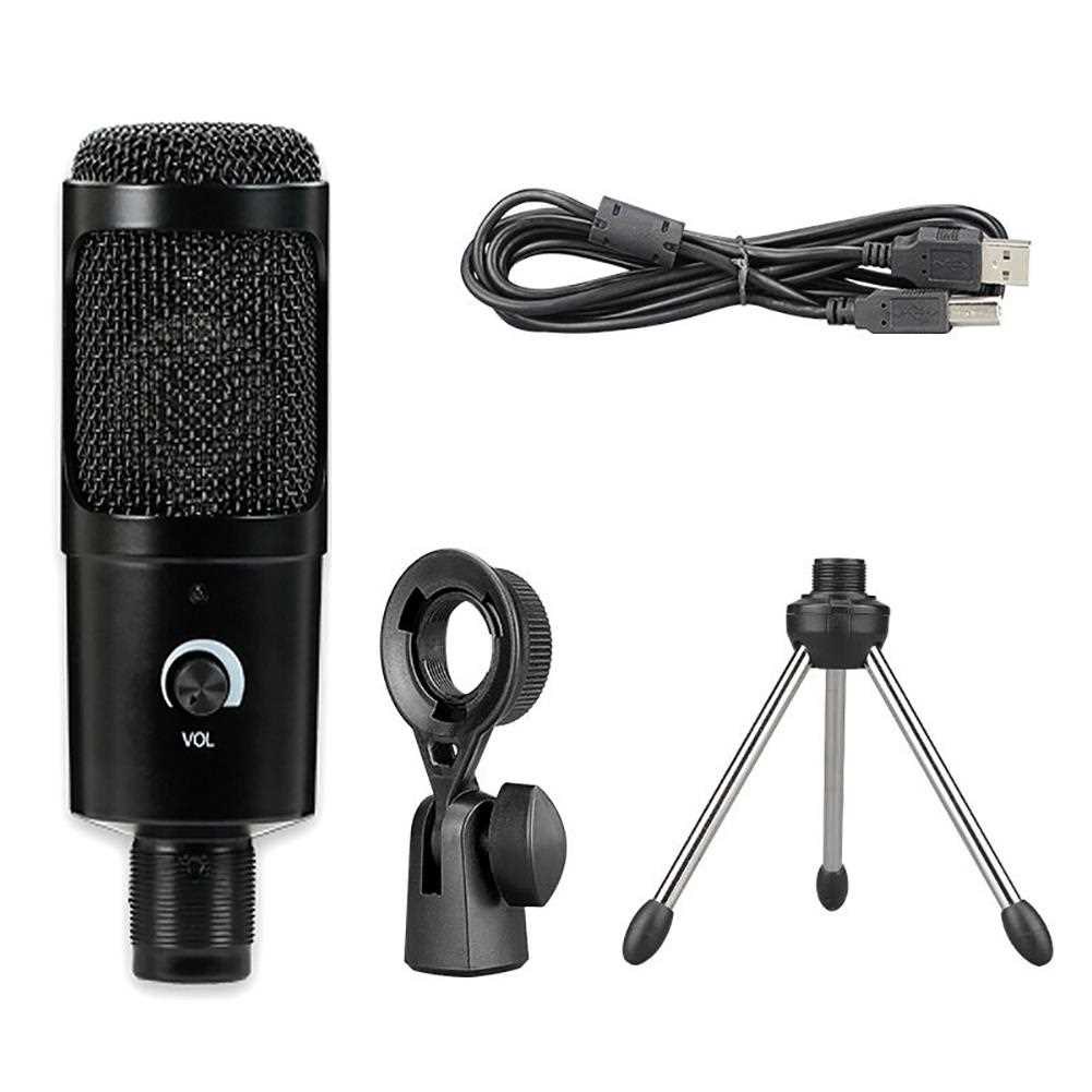 USB Microphone Cardioid Condenser Metal KTV Speech Portable